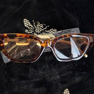 Brown Tortoiseshell Sunglasses with Butterfly Accent